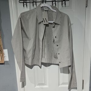 NWT Worthington Striped Blazer in Olive and White